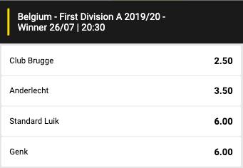 Favorieten in de Jupiler Pro League 2019 2020