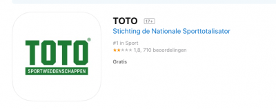 Toto krijgt slechte punten van de IOS Iphone App store