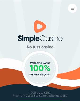 De mobiele site van Simple Casino