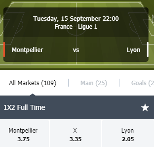 Speedybet odds bij Montpellier tegen Lyon