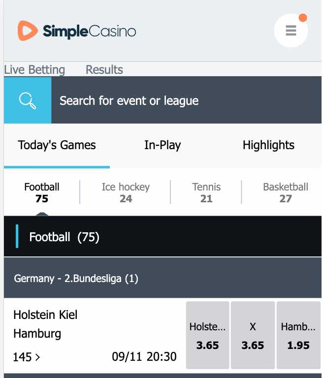 Simple Casino mobiele site