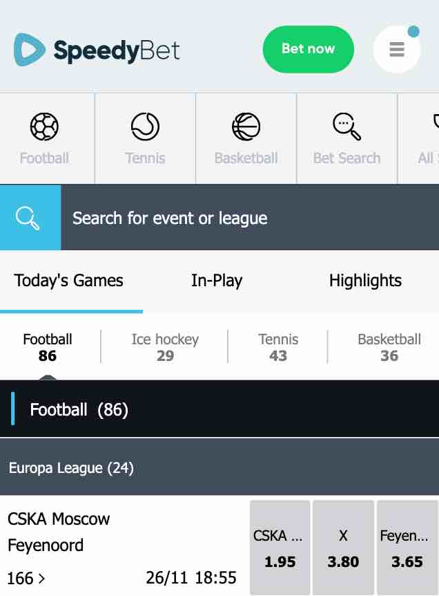 Via je mobiel wedden op sport bij Speedybet is eenvoudig