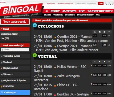 beginscherm Bingoal moviel wedden