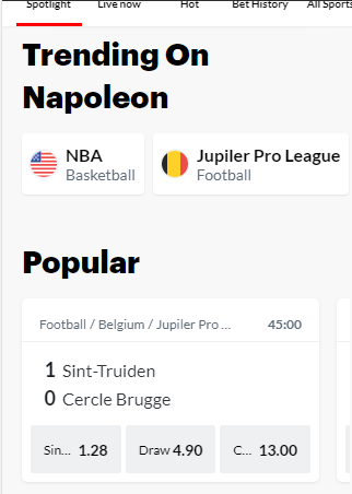napoleon games popular bets 
