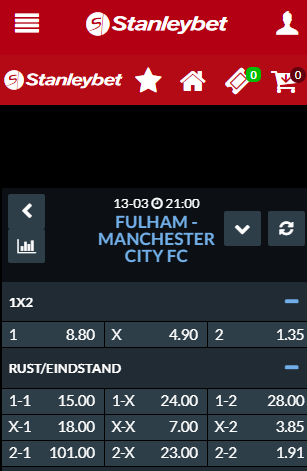 Fulham Manchester City wedden Stanleybet app