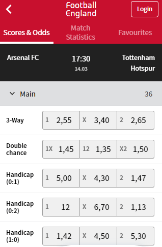 arsenal spurs weddenschappen tipico
