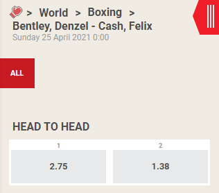 bentley vs cash boksen wedden met de beste oddss