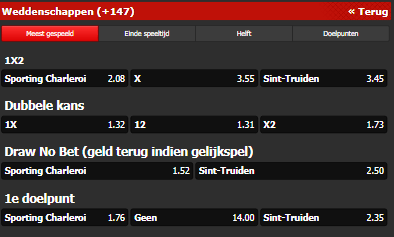 charleroi stvv 31-07-2021 odds