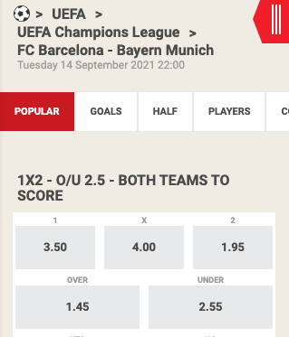 Bayern Munchen favoriet tegen Bayern Munchen dinsdag 14-09-2021