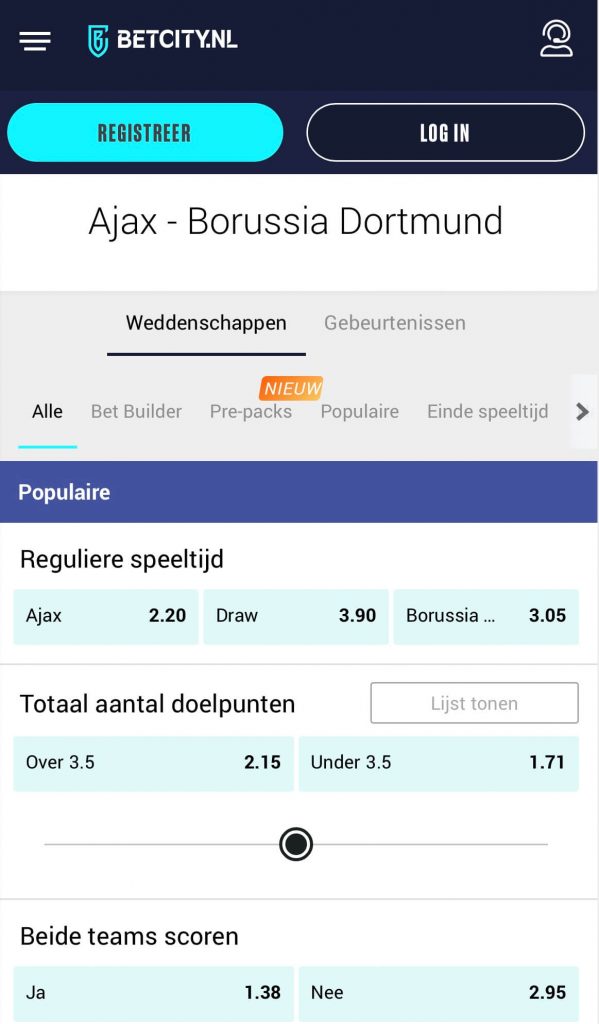 Wedden op Ajax - Borussia Dortmund