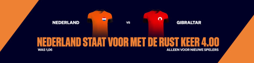 Betcity odds bij Nederland Gibraltar