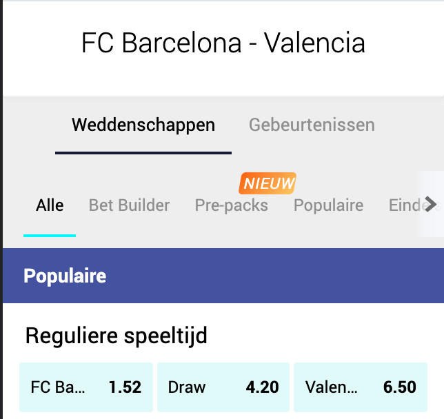 Barcelona favoriet tegen Valencia op zondag 17-10-2021