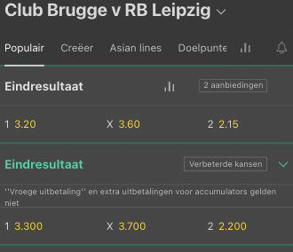 Brugge underdog tegen Leipzig in de Champions League