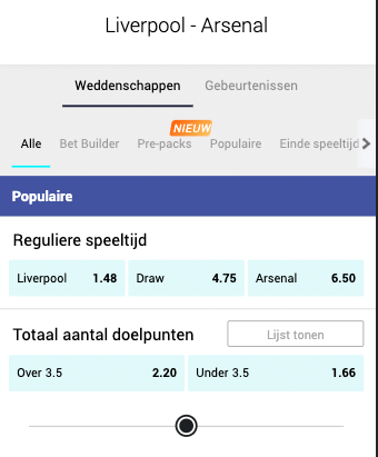 Liverpool favoriet thuis tegen Arsenal
