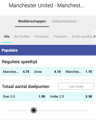 Manchester City favoriet in de Mnachester derby