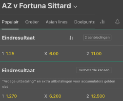 AZ favoriet tegen Fortuna in eigen huis
