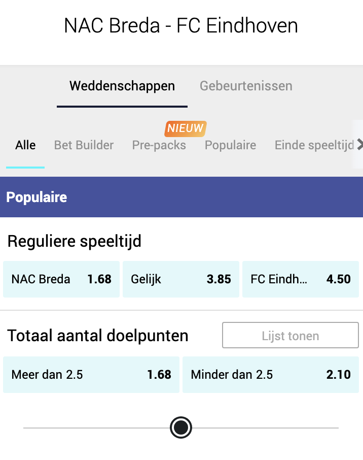 breda eindhoven odds