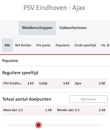 psv ajax kansen voorspelling