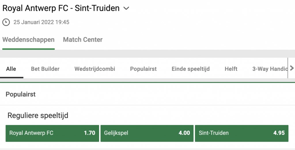 antwerp sint truiden odds