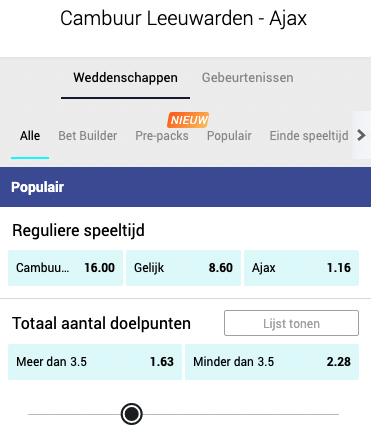 Cambuur Ajax 11032022 Wedden