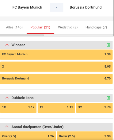 Bayern favoriet tegen Dortmund in de Bundesliga