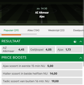 De beste odds om te wedden op AZ - Ajax in de Eredivisie
