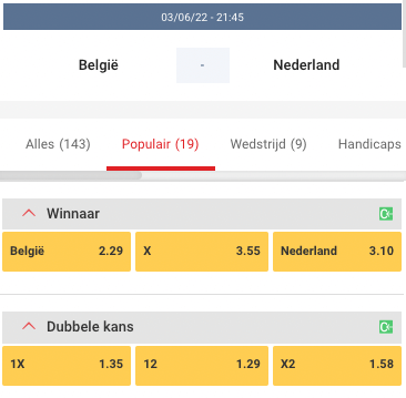 België favoriet tegen Nederland in de nations League
