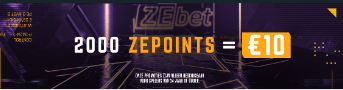 2.000 Zebet points = € 10,00 freebet