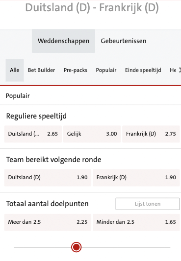 Odds Duitsland - Frankrijk EK Damesvoetbal - Jacks