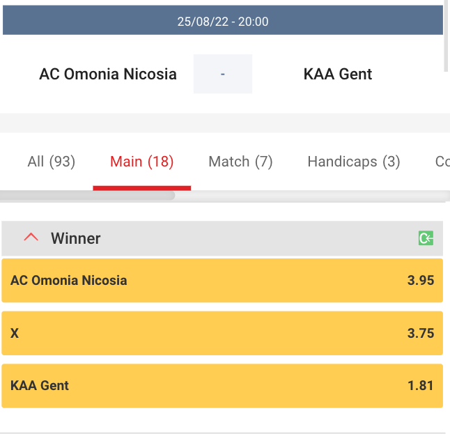 Odds AC Omonia - KAA Gent Conference league | Circus