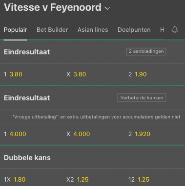 Feyenoord favoriet tegen Vitesse in eerste speelronde Eredivisie