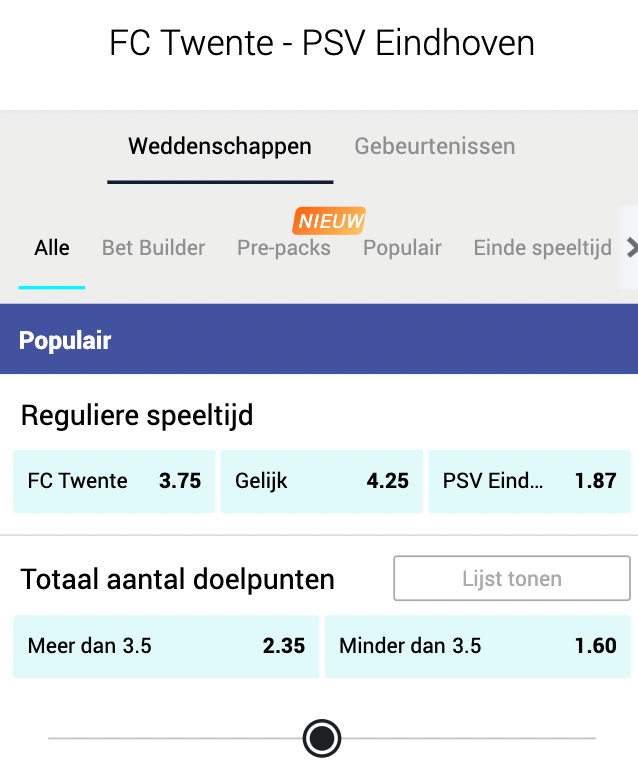 FC Twente - PSV wedden odds 03/09/2022