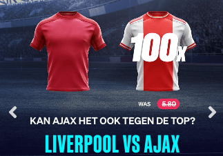 Wedden op Liverpool - Ajax met 100x je inzet als Ajax wint