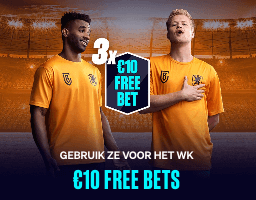 Pak nu 3 free bets van € 10  op het WK bij Betcity 