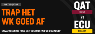 € 5 Free Bet Qatar.- Ecuador bij LivescoreBet