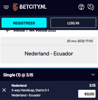 BetCity wedtip Nederland Ecuador