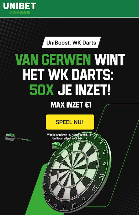 Unibet Odds Boost van Gerwen WK darts