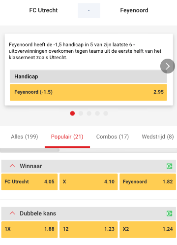 FC Utrecht-Feyenoord odds Circus 08-01-2023