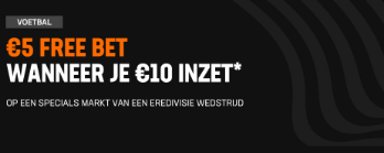 € 5 free bet bij Livescore Bet bij wedden op de Eredivisie