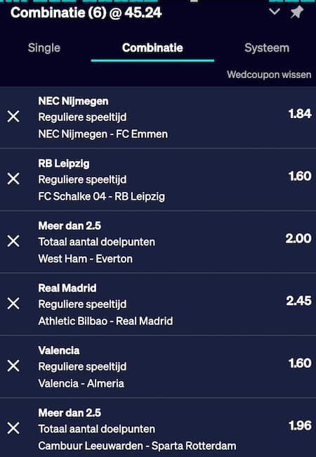 BetCity Bet Swipe weddenschappen