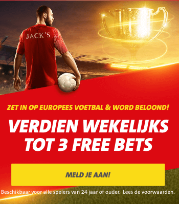 Jack's Europees voetbal bonus drie freebets