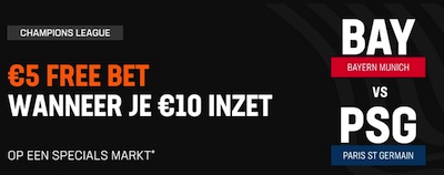 5€ Free bet van Livescore bet voor Bayern-PSG