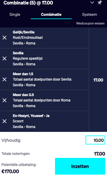 Betcity Bet Builder weddenschappen