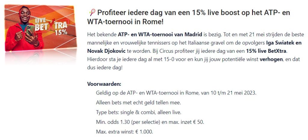 Wedden op WTA-toernooi in Rome