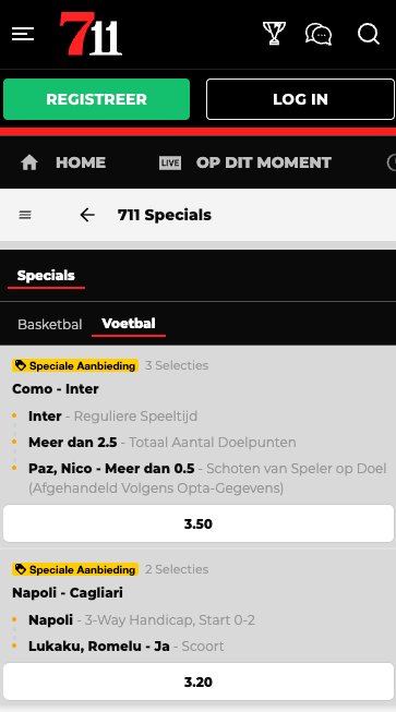 711 specials op voetbal