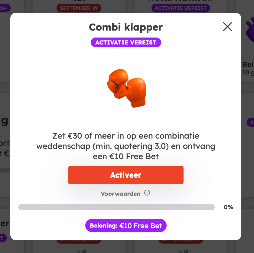 Combi Klapper missie Tonybet